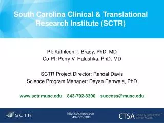 South Carolina Clinical &amp; Translational Research Institute (SCTR)
