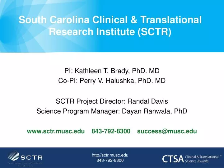 south carolina clinical translational research institute sctr