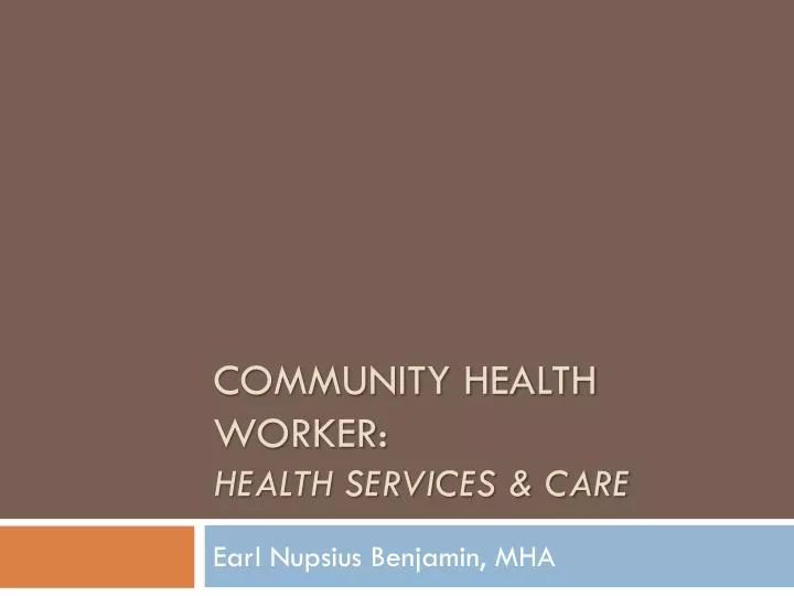 community health worker health services care