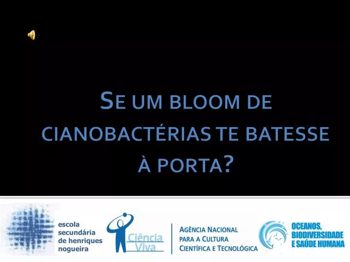 se um bloom de cianobact rias te batesse porta