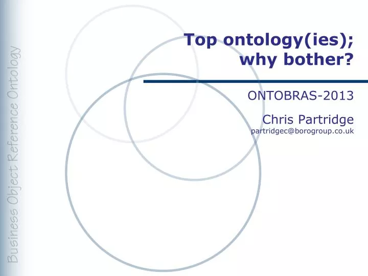 top ontology ies why bother
