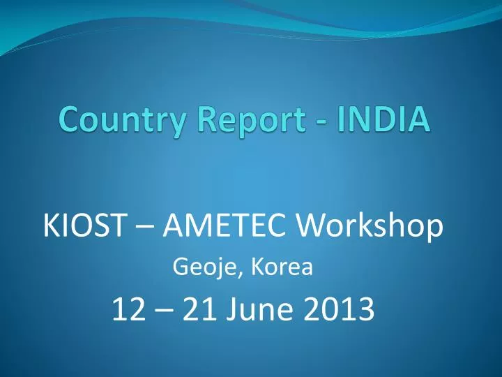 country report india