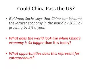 Could China Pass the US?
