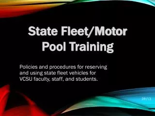 State Fleet/Motor Pool Training