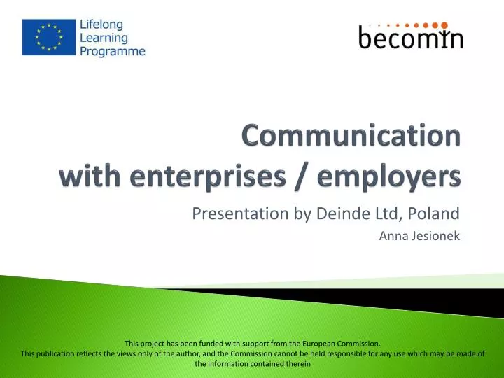 communication with enterprises employers