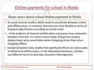 Search best sites of online payment for school in Noida