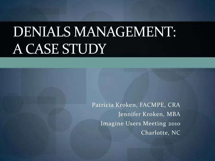 denials management a case study