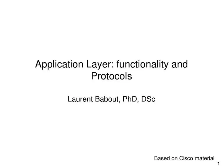 application layer functionality and protocols