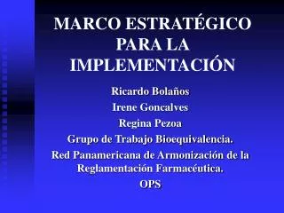 marco estrat gico para la implementaci n