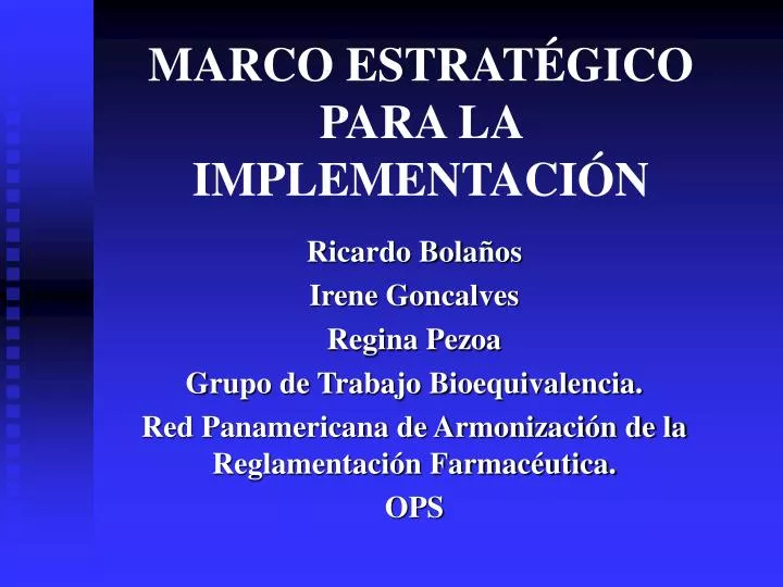 marco estrat gico para la implementaci n