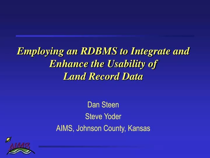 employing an rdbms to integrate and enhance the usability of land record data