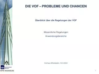 die vof probleme und chancen