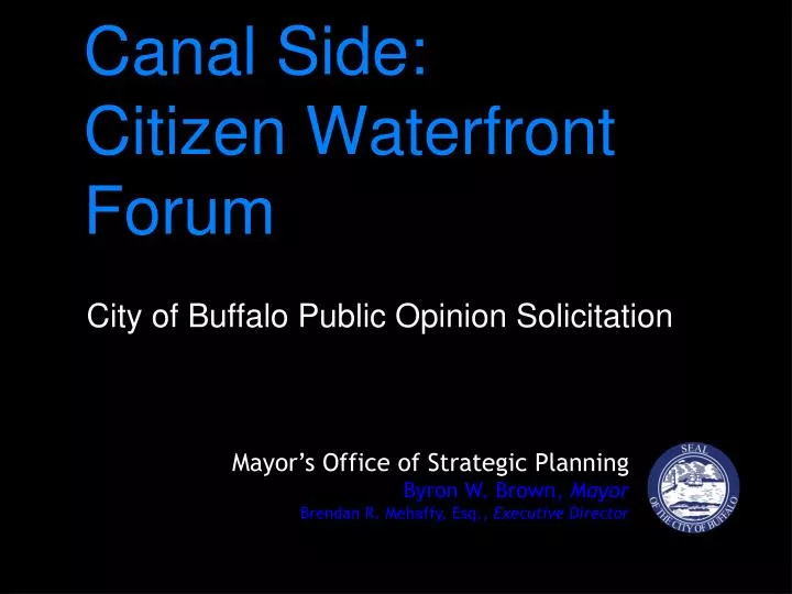 canal side citizen waterfront forum