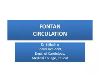 FONTAN CIRCULATION