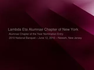 Lambda Eta Alumnae Chapter of New York