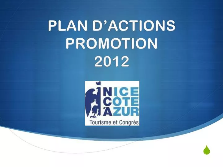 plan d actions promotion 2012