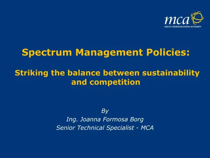 spectrum management policies striking the balance between sustainability and competition