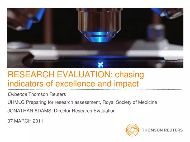 research evaluation chasing indicators of excellence and impact