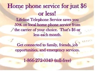 Home phone service for just $6 or less!