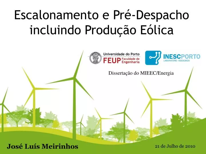 escalonamento e pr despacho incluindo produ o e lica