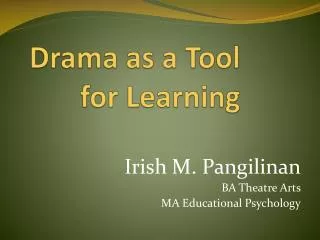 Drama as a Tool for Learning