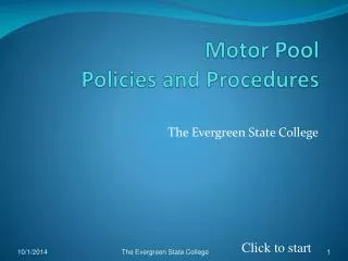 Motor Pool Policies and Procedures