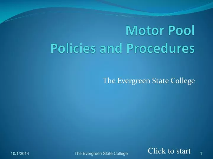 motor pool policies and procedures