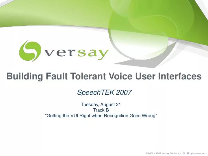 building fault tolerant voice user interfaces