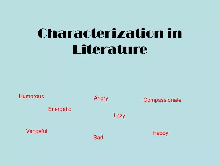characterization in literature