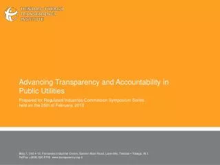 Advancing Transparency and Accountability in Public Utilities