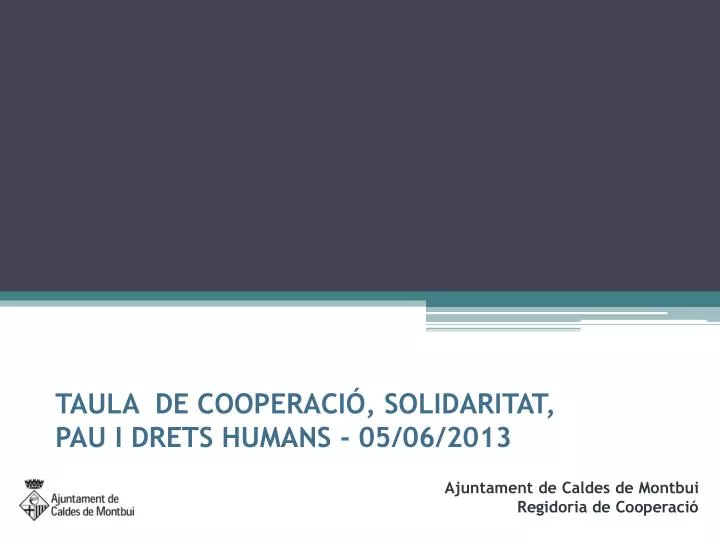 taula de cooperaci solidaritat pau i drets humans 05 06 2013