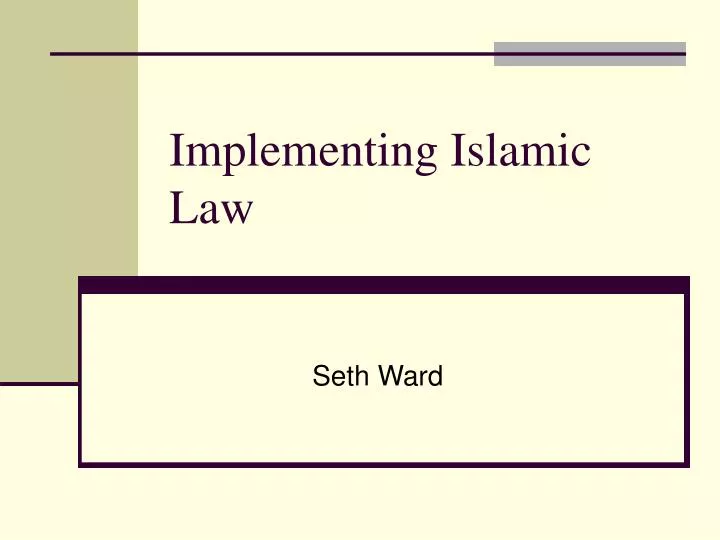 implementing islamic law