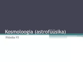 kosmoloogia astrof sika
