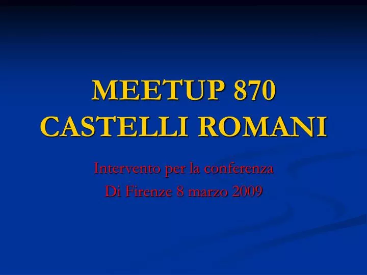 meetup 870 castelli romani