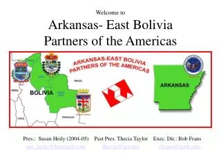 Welcome to Arkansas- East Bolivia Partners of the Americas