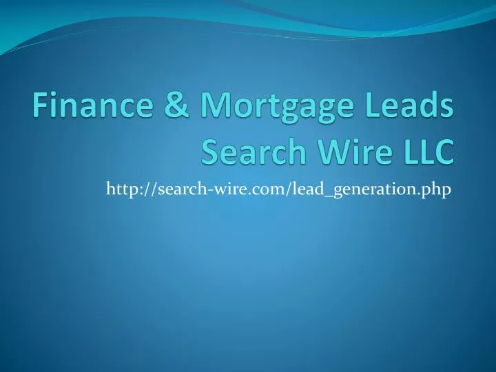 finance mortgage leads search wire llc