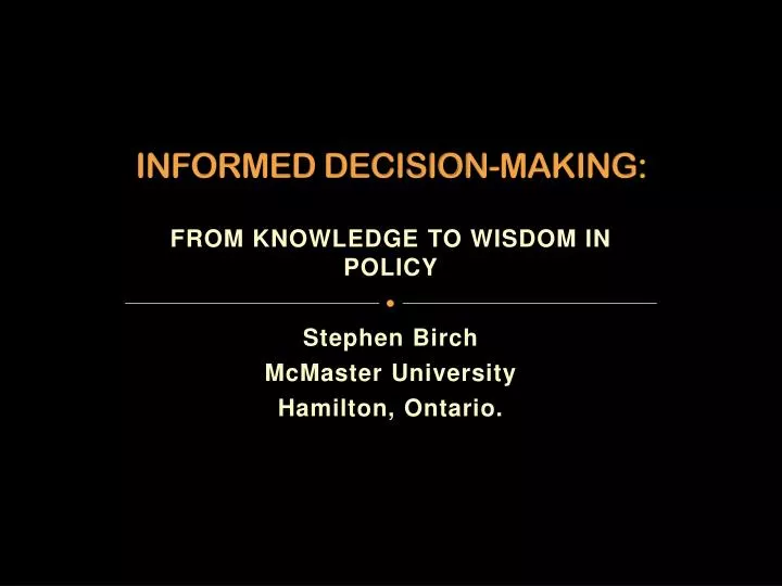 informed decision making