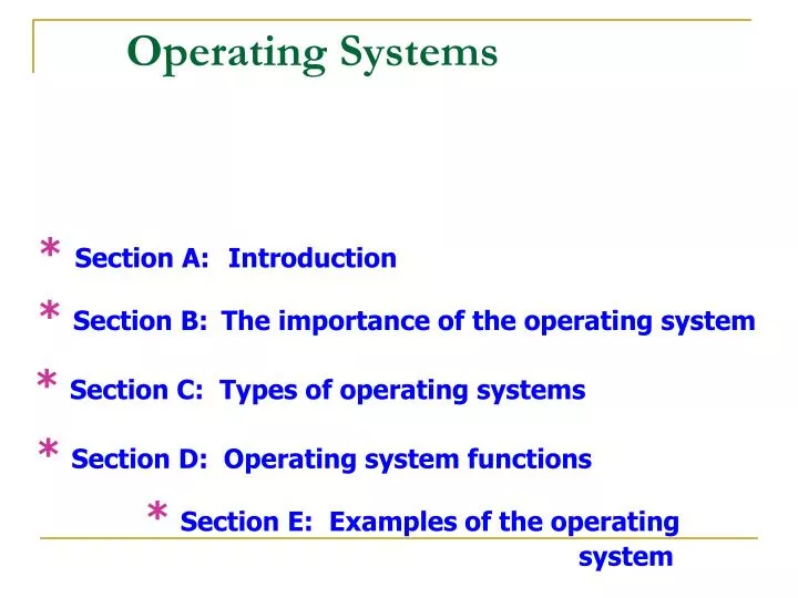 operating systems