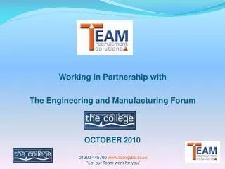 Working in Partnership with The Engineering and Manufacturing Forum