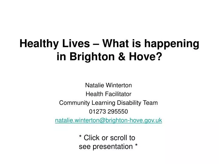 healthy lives what is happening in brighton hove