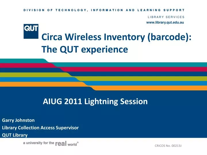 circa wireless inventory barcode the qut experience