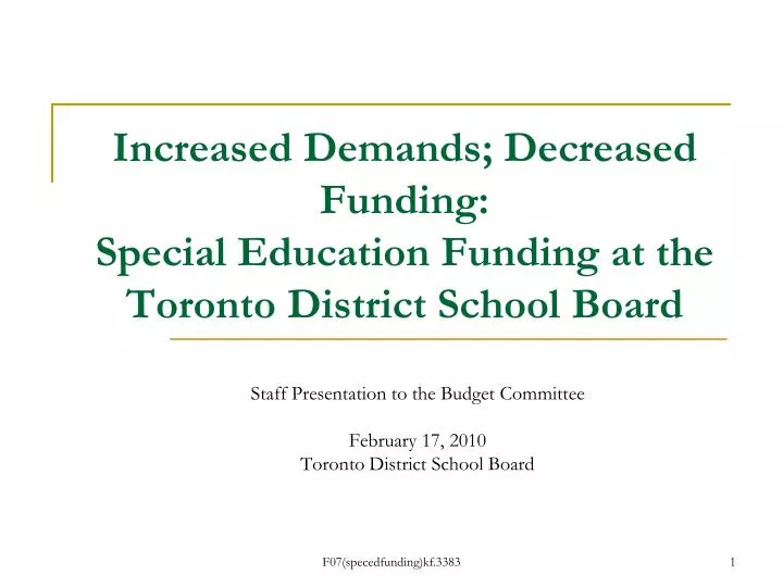 increased demands decreased funding special education funding at the toronto district school board