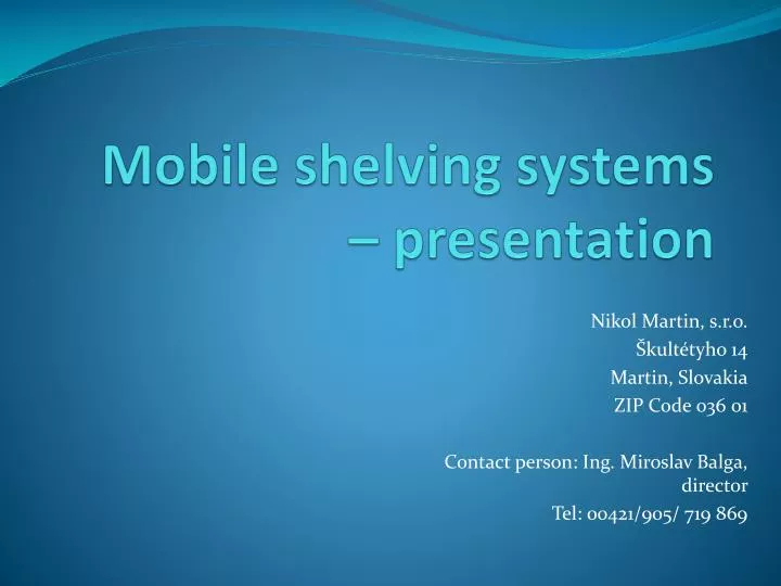 mobile shelving systems presentation