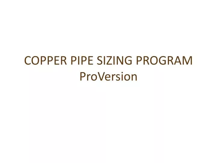 copper pipe sizing program proversion