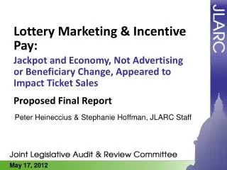 Lottery Marketing &amp; Incentive Pay: