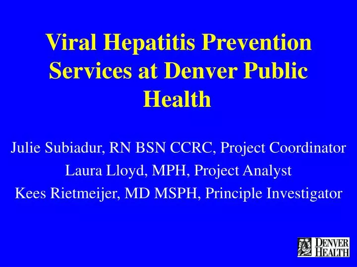 viral hepatitis prevention services at denver public health