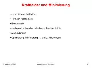 kraftfelder und minimierung