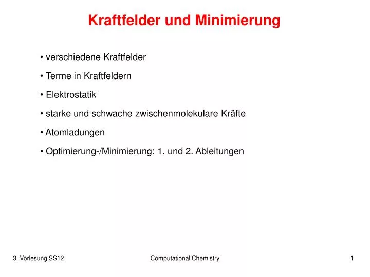 kraftfelder und minimierung