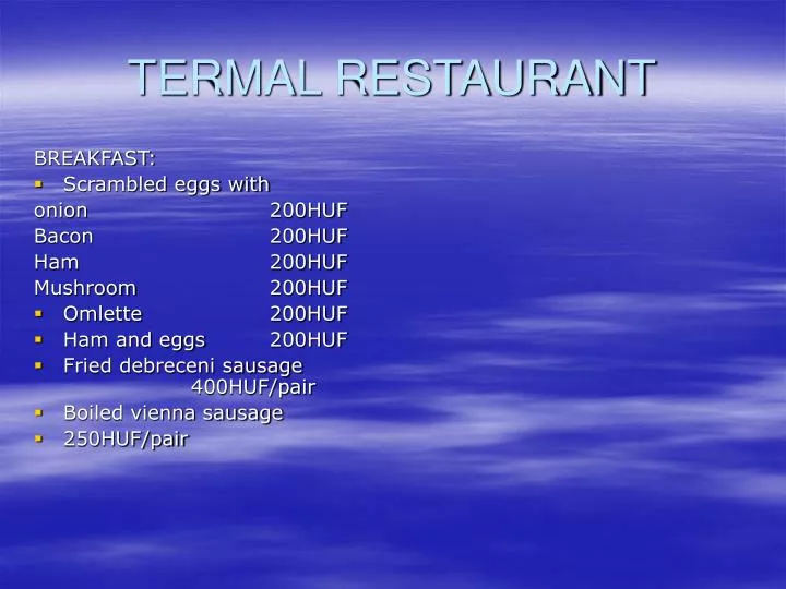 termal restaurant