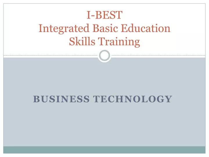 i best integrated basic education skills training